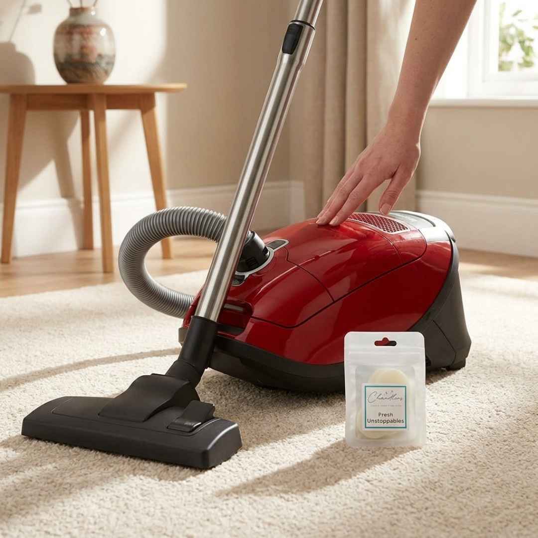 Scented Hoover Discs vacuum fresheners in a Chandlers pouch, designed to help freshen your home while you vacuum.