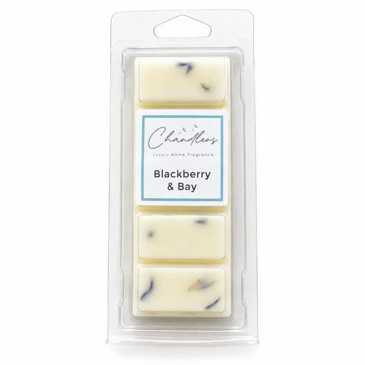 Blackberry and Bay wax melt snapbar with botanicals by Chandlers Wax Melts inspired by Jo Malone