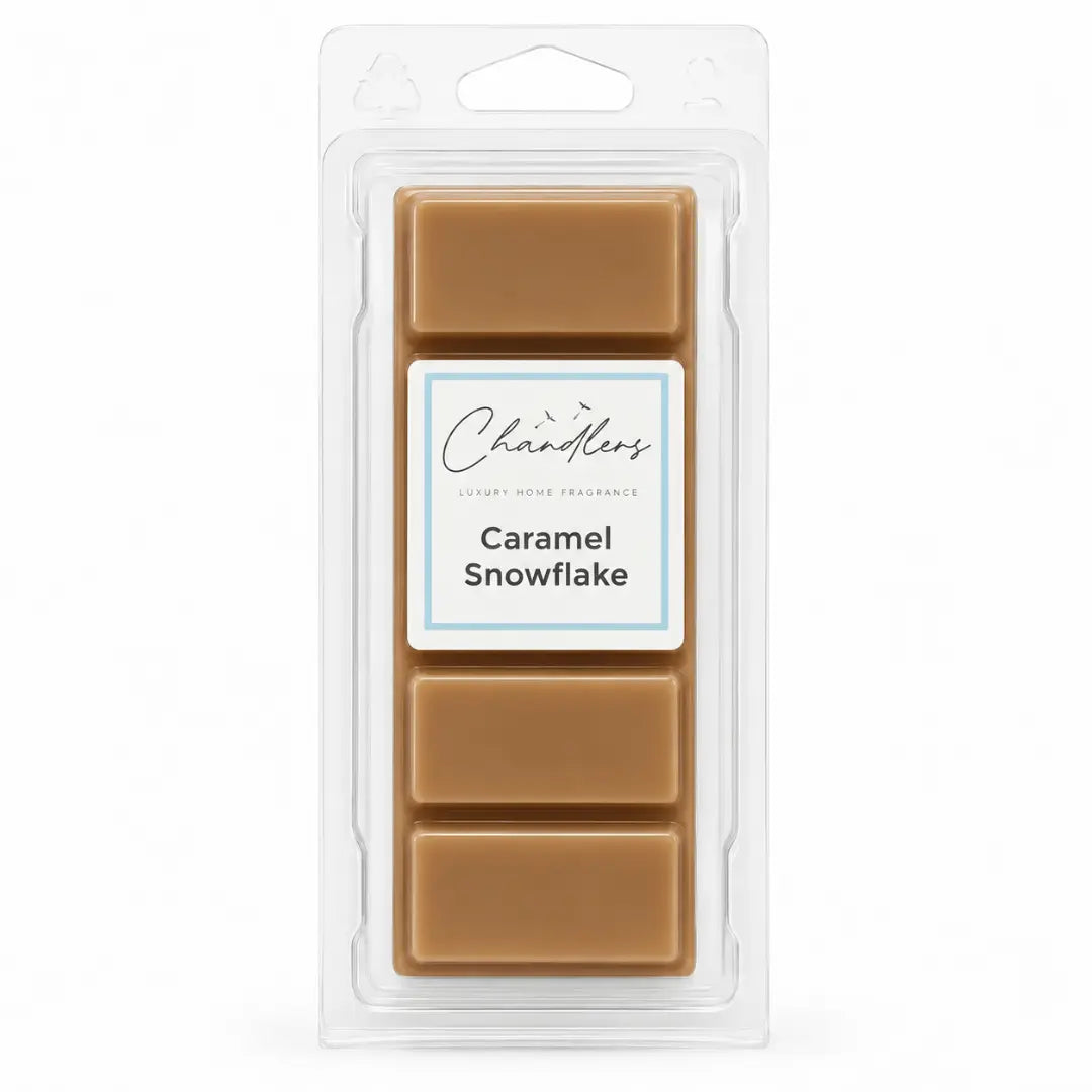 Caramel Snowflake Christmas wax melt snapbar by Chandlers Wax Melts