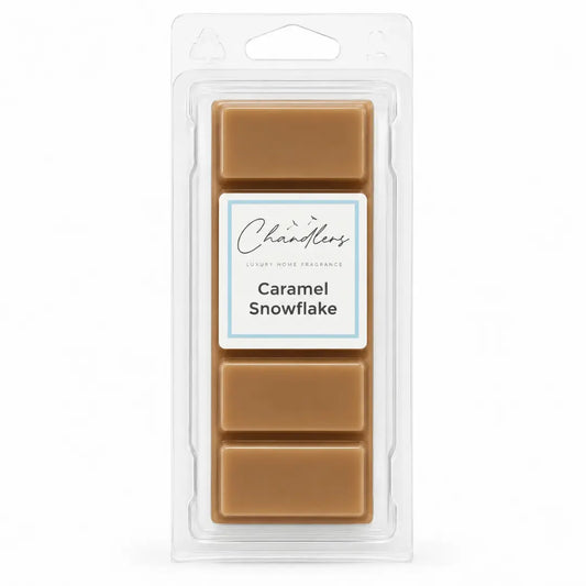 Caramel Snowflake Christmas wax melt snapbar by Chandlers Wax Melts