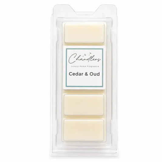 Cedar and Oud wax melt snapbar by Chandlers Wax Melts