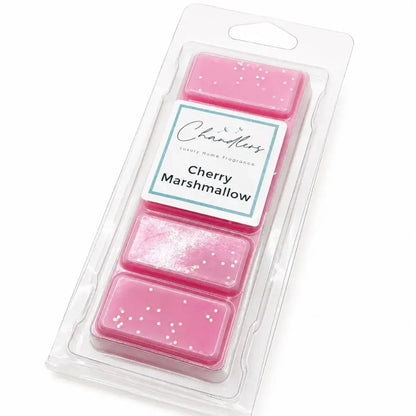 Cherry Marshmallow fruity wax melt snapbar with glitter by Chandlers Wax Melts