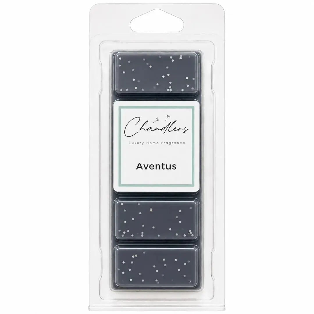 Creed Aventus wax melts in clear clamshell packaging by Chandlers Wax Melts