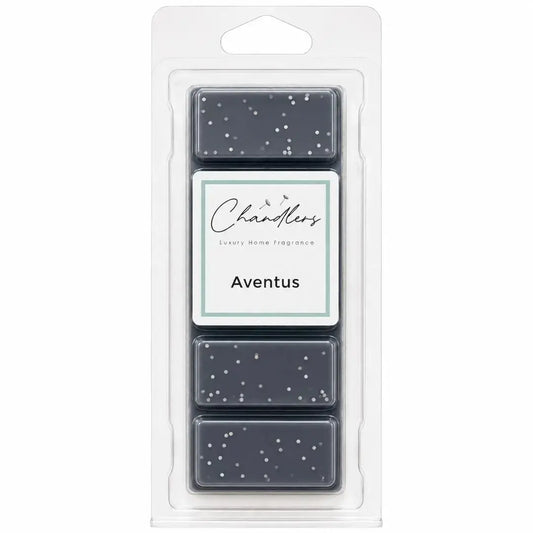 Creed Aventus wax melts in clear clamshell packaging by Chandlers Wax Melts