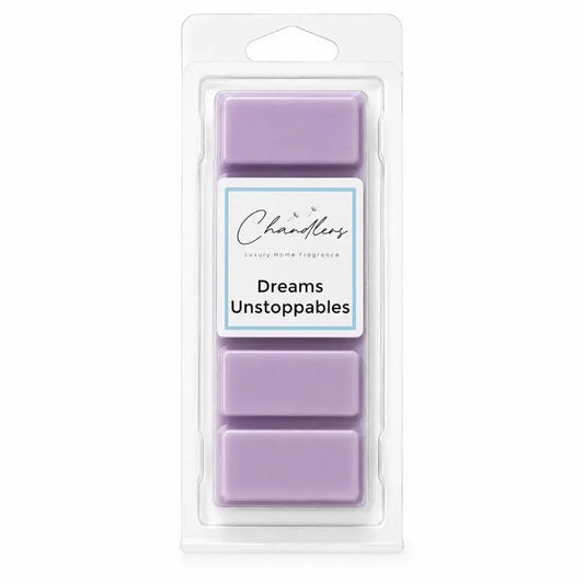 Dreams Unstoppables wax melts in clear clamshell packaging by Chandlers Wax Melts inspired by Lenor