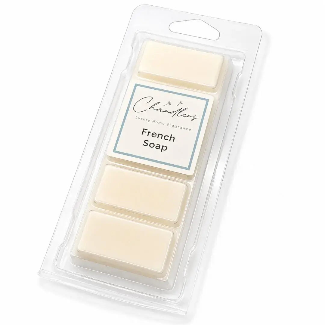 French Soap wax melt snapbar by Chandlers Wax Melts inspired by the Spanish cleaning product Jabon de arseilles