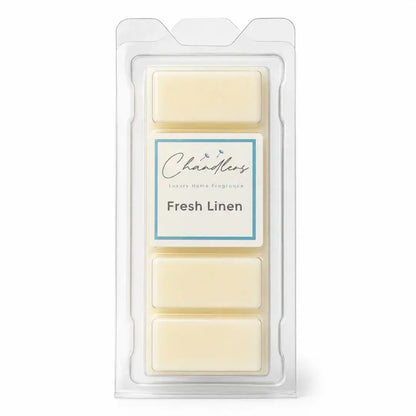 Fresh Linen laundry wax melt snapbar by Chandlers Wax Melts