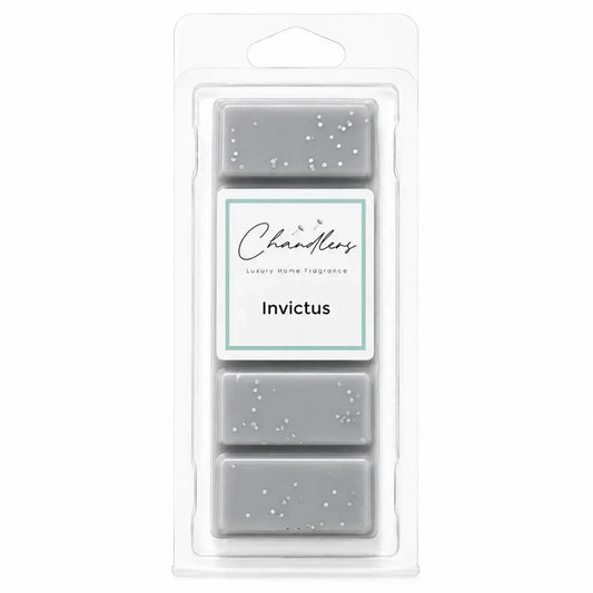 Invictus wax melts in clear clamshell packaging by Chandlers Wax Melts inspired by Paco Rabanne