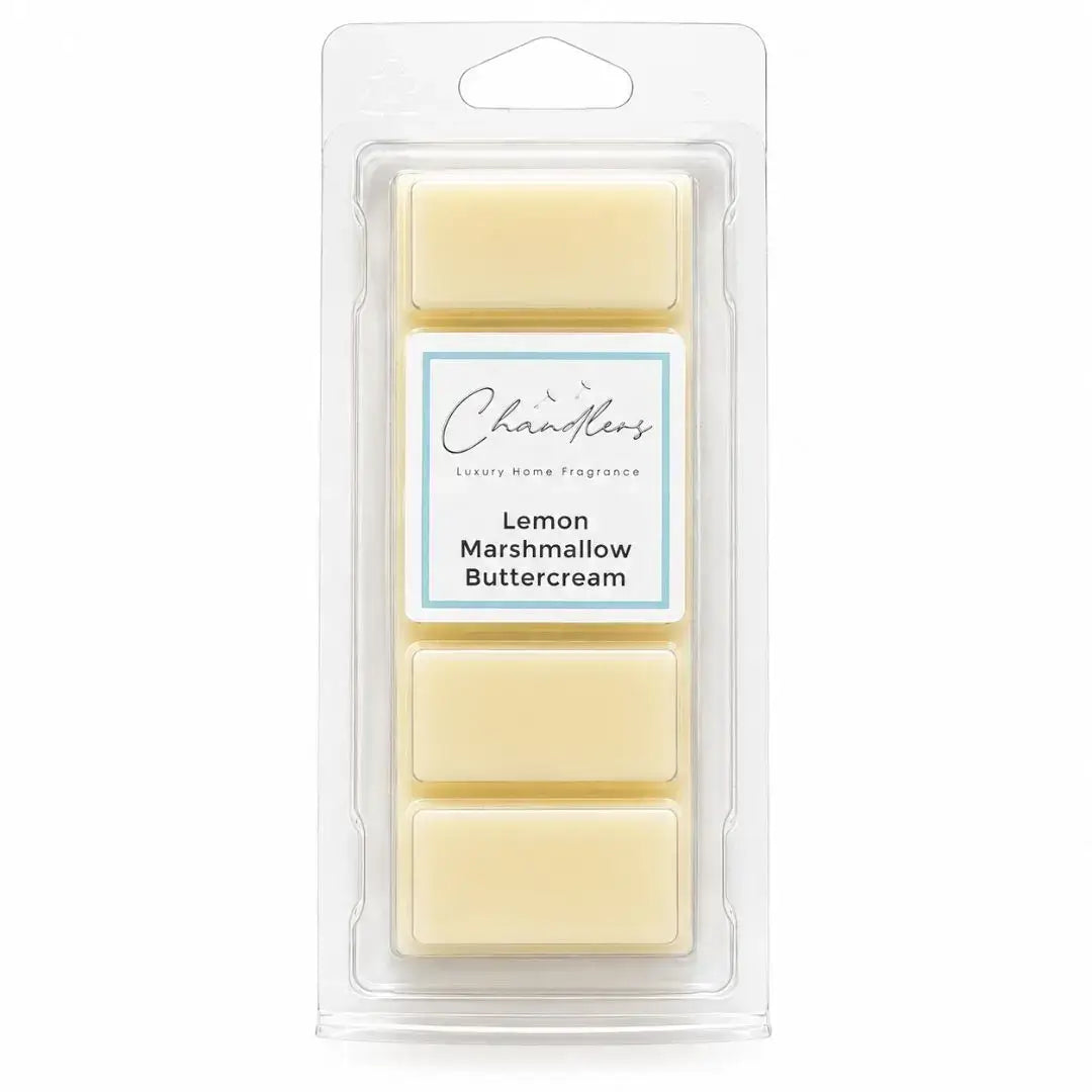 Lemon Marshmallow Buttercream fruity wax melt snapbar by Chandlers Wax Melts
