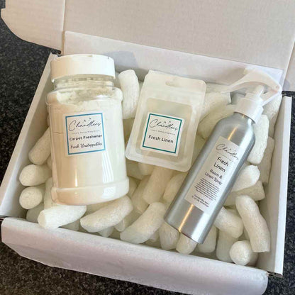 Fresh Unstoppables home fragrance bundle with carpet freshener, room spray and Hoover discs