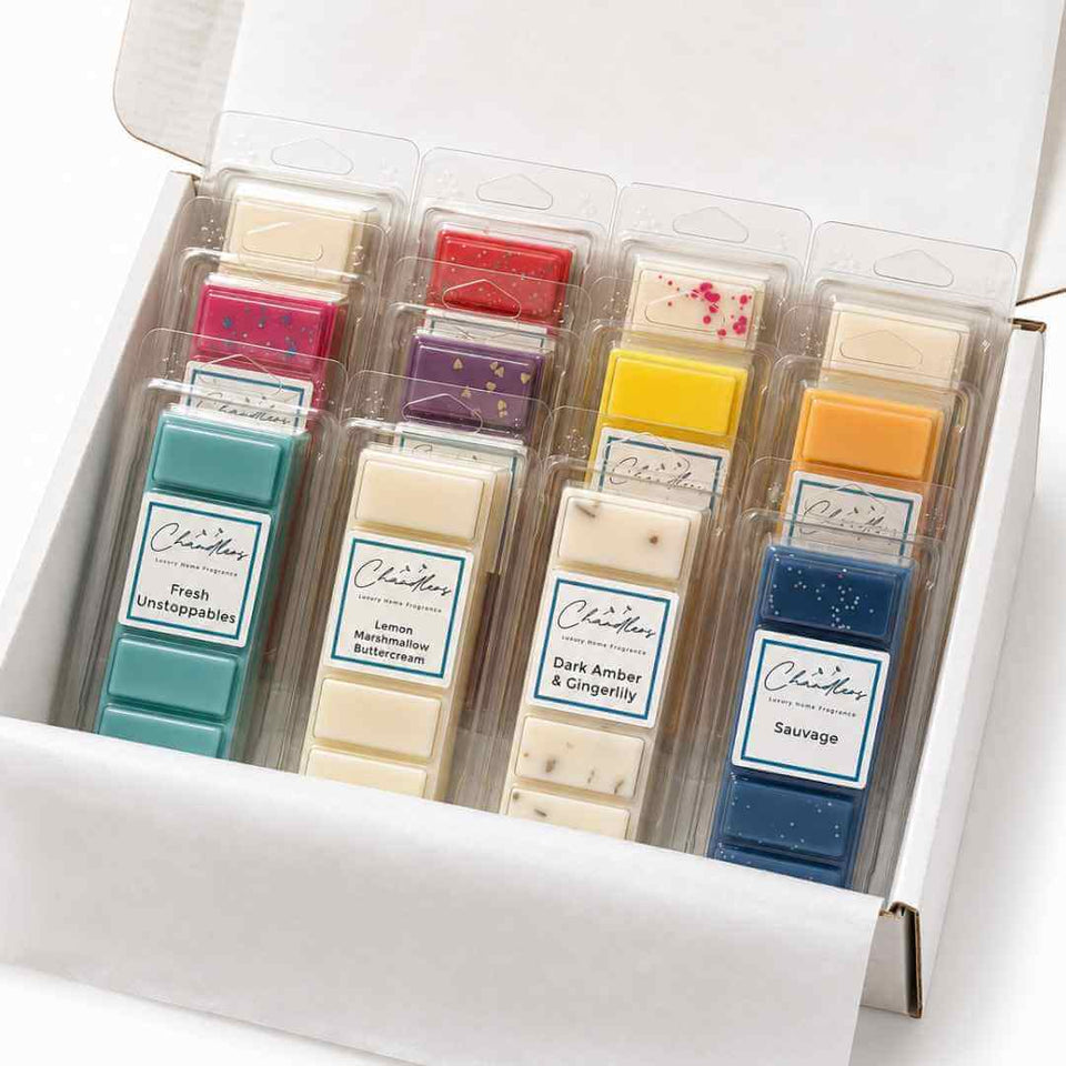 Wax melt gift box with 12 scented snapbars by Chandlers