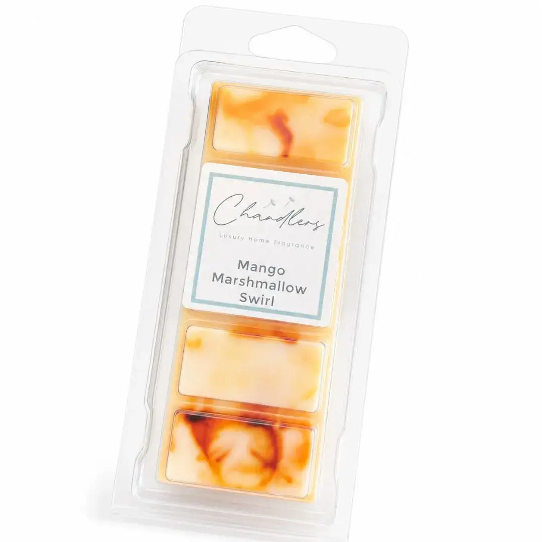 Mango Marshmallow Swirl orange and cream summer wax melts by Chandlers Wax Melts