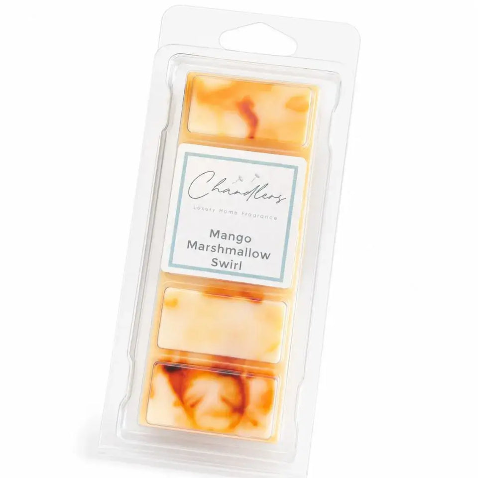 Mango Marshmallow Swirl orange and cream summer wax melts by Chandlers Wax Melts