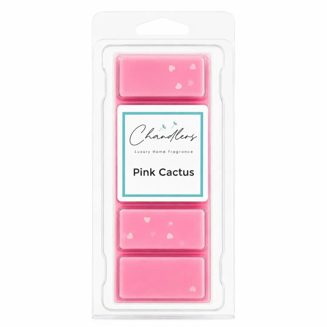 Pink Cactus pink wax melt clamshell by Chandlers Luxury Home Fragrance