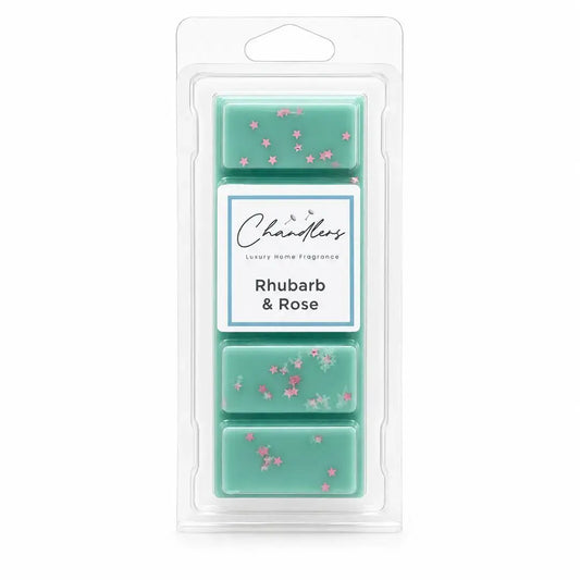 Rhubarb and Rose wax melt snapbar by Chandlers Wax Melts inpired by Molton Brown