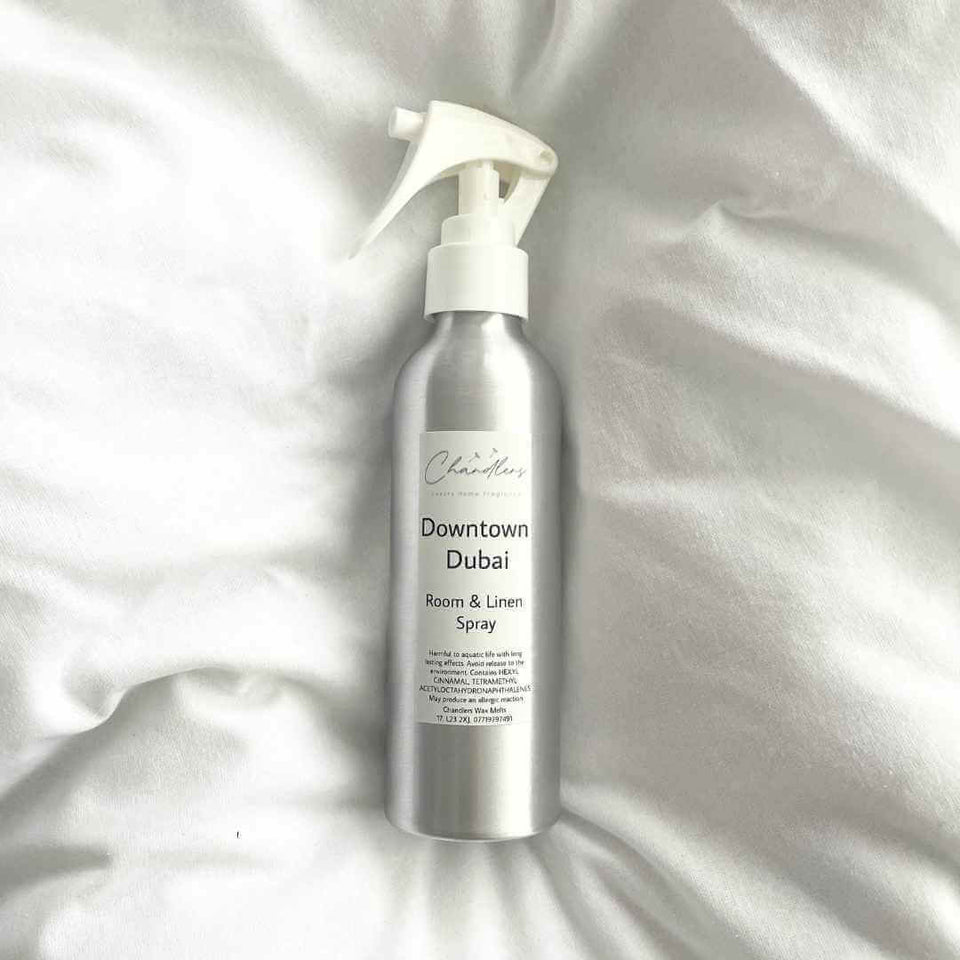 Chandlers room and linen spray for freshening fabrics, cushions and home spaces