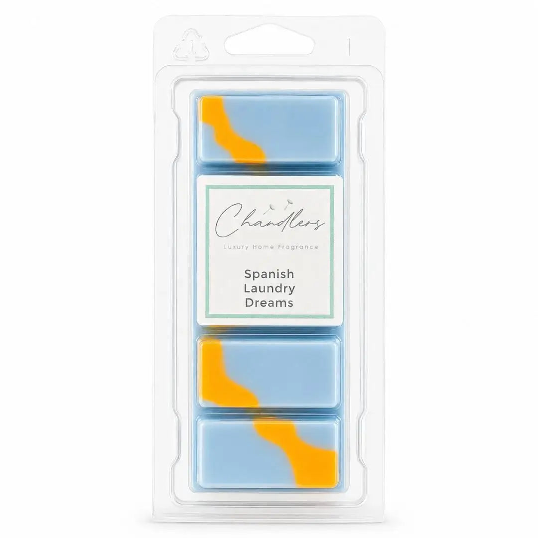 Spanish Laundry Dreams summer wax melt snapbar by Chandlers Wax Melts inspired by Asevi Dreams fabric softener