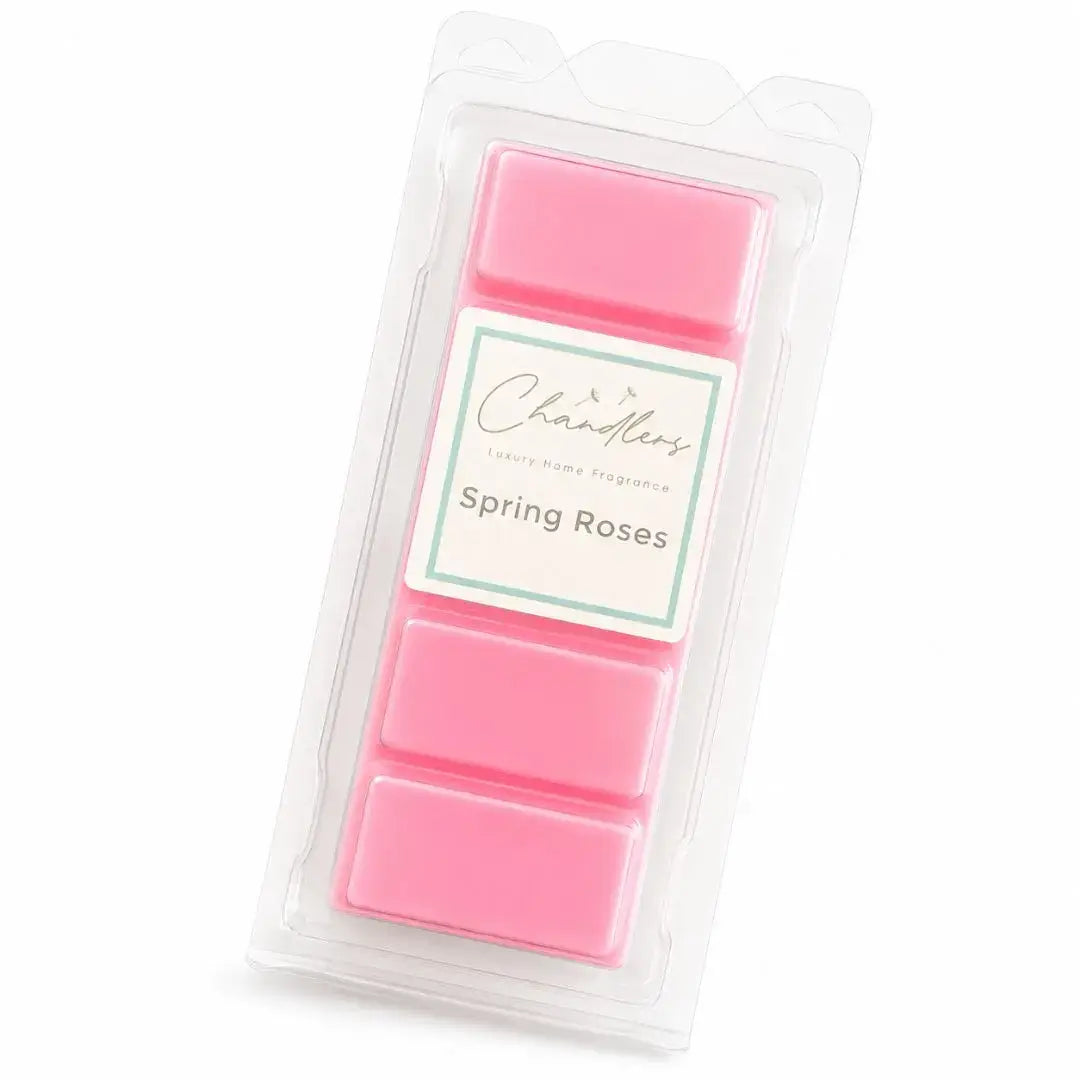 Spring Roses pink summer wax melts by Chandlers Wax Melts on a white background