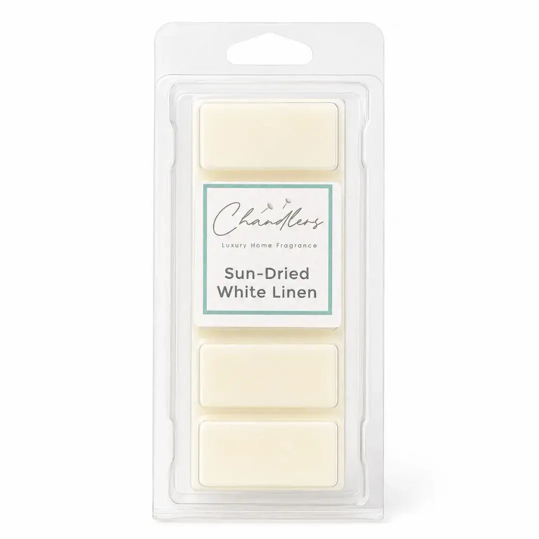 Sun-Dried White Linen summer laundry wax melt snapbar by Chandlers Wax Melts