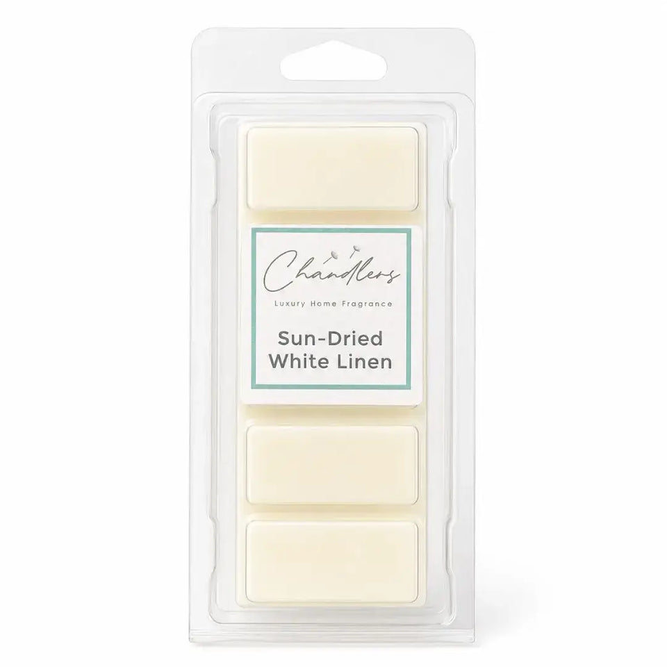 Sun-Dried White Linen summer laundry wax melt snapbar by Chandlers Wax Melts