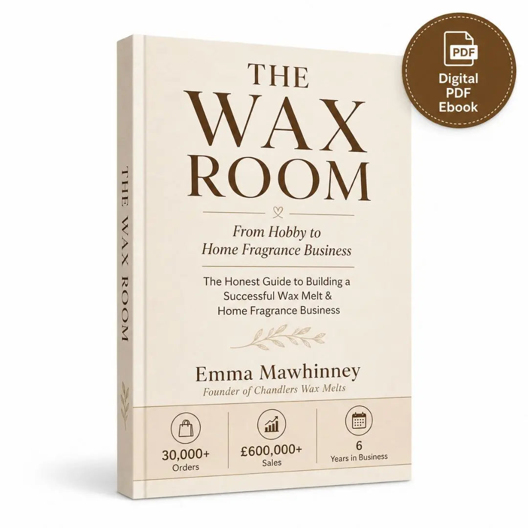 The Wax Room digital PDF ebook for starting and growing a wax melt and home fragrance business