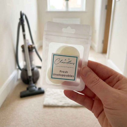 Scented Hoover Discs for smelly vacuums, with 3 fragrance discs per pouch for a quick burst of scent while cleaning.