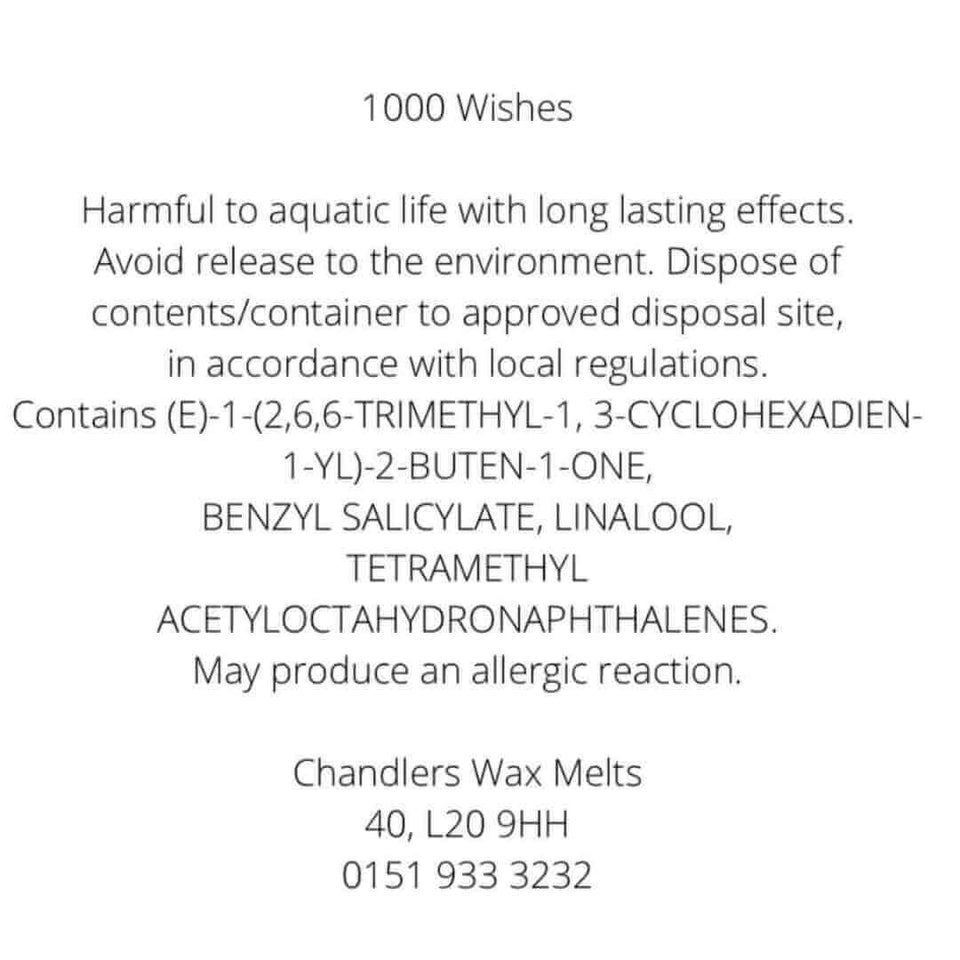one thousand wishes wax melts uk luxury soy