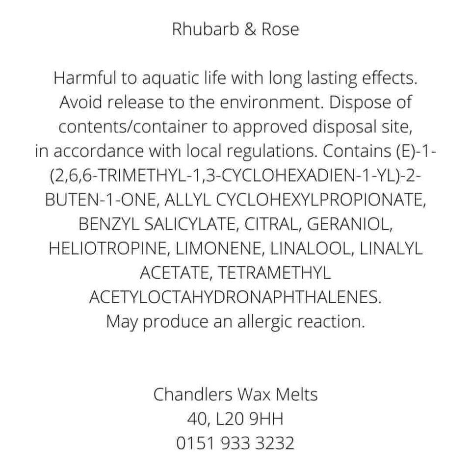 rhubarb rose wax melts molton brown
