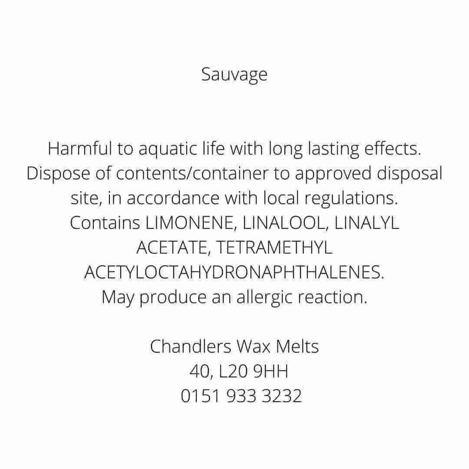 sauvage wax melts